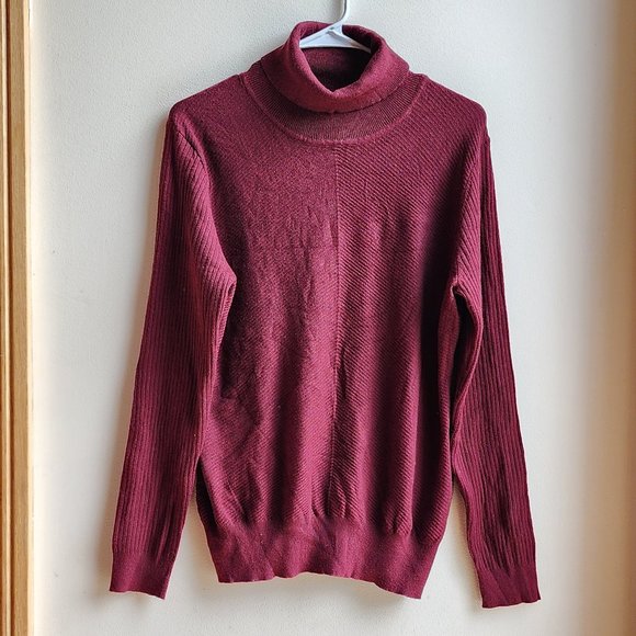 Stitchcount Cranberry Turtleneck Sweater Size XL - Picture 1 of 14